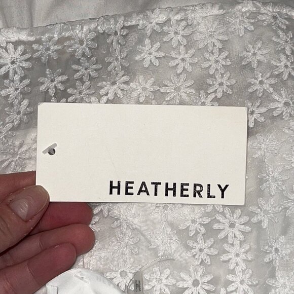 HEATHERLY TAMAR WHITE FLORAL EMBROIDERED‎ LACE CROPPED CAMI TANK TOP WOMEN LARGE - Picture 8 of 11